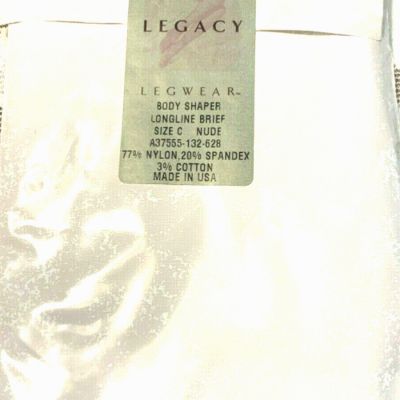 Legacy Legwear Body Shaper Longline Brief Nude Size C Pantyhose A37555 USA NIP