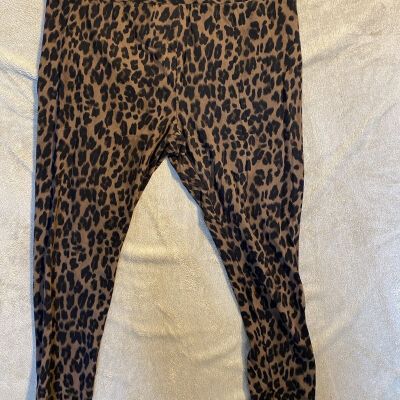 Style & Co  Woman 3X Pull On Leopard Print Leggings Brown Black cotton crop