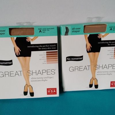 2 No Nonsense Great Shapes All-Over Shaper Size A Beige Mist Light