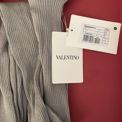 Valentino Silk Blend Ribbed Tights Size: Small Color: Artic MB3KLOGE2Y2 - 16