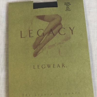 Legacy Legwear Tights QVC Microfiber Control Top Navy Size C New Made in USA