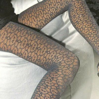 Miss Sixty Louisiana Pattern Tights Size M 40 Denier Made In Italy Petrol Blue