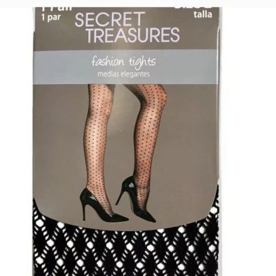 ~ Size 2  ?Black Tights Secret Treasures Fashion 1-Pair Nylon Spande