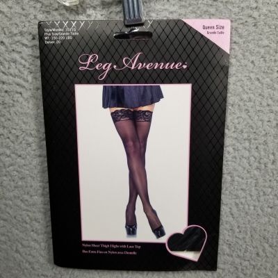 NWT Leg Avenue Woman White One Size Stay Up Thigh High Spandex Stockings