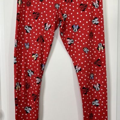 Disney Minnie Mouse Kid’s Leggings Girl’s Size 10/12 Polka Dot Red Multicolor