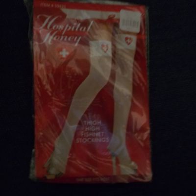 NWT! Hospital Honey Thigh High Fishnet Stockings