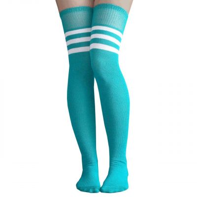 Teal/White Thigh Highs