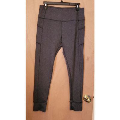 Kyodan Gray Athleisure Work Out Yoga Gym Leggings w/ Side Pockets - size Large