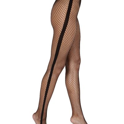 INC Women's Tuxedo Fishnet Tights sz X-Small / Small Black Stripe Pantyhose
