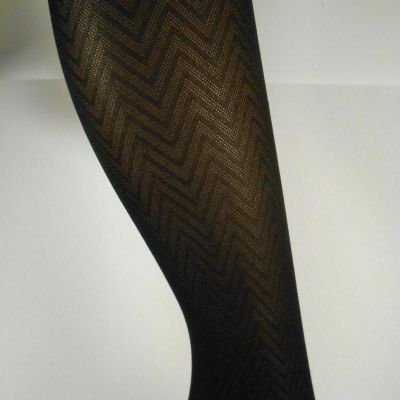 3 PAIRS Tights Tummy Smoother CHEVRON PATTERN,CURVACEOUS 1,LOT OF 3 -- pantyhose