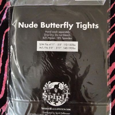 Nude Butterfly Tights Fairycore Goth Grunge Spirit Halloween S/M 110-150 Lbs