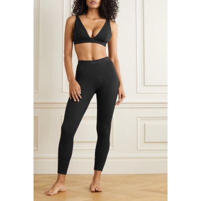 NWT SKIMS Thermal Ribbed Cotton-Blend Leggings Black Women’s Size 2X