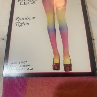 Brand New Opaque Rainbow Tights Music Legs 37007 In Wrapper!