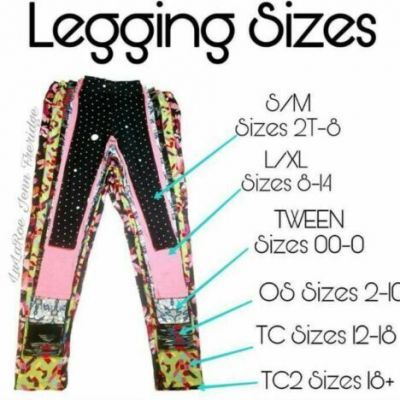 TC LuLaRoe ~ BRIGHT CORAL PINK Pattern~ Leggings; SIZES 12-18 Tall & Curvy