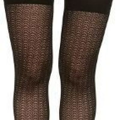 2-Spanx Assets Sara Blakely Shaping Tights Textured Wish Bone Plus Size 5 Black