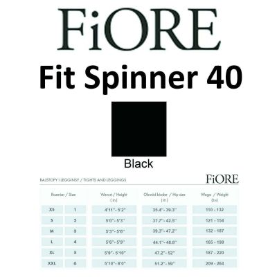 Fiore Fit Spinner 40D Tights - Faux Stocking Pantyhose Slimming Waistband