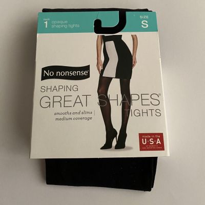 New No Nonsense Opaque Shaping Great Shape Tights size Small made in USA