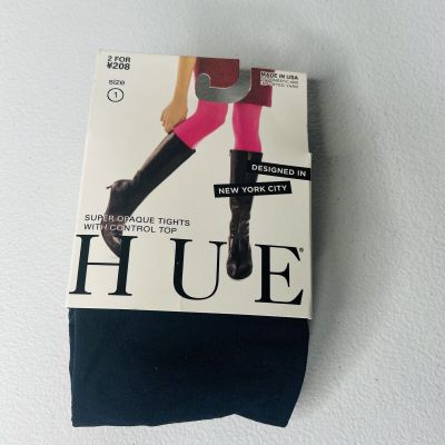 HUE Super Opaque Tights w/Control Top Navy Blue Womens Size 1 New