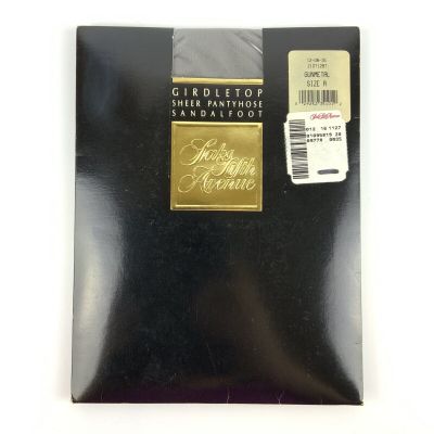 Saks Fifth Avenue Girdle Top Pantyhose Size A Small Gunmetal Gray Sheer