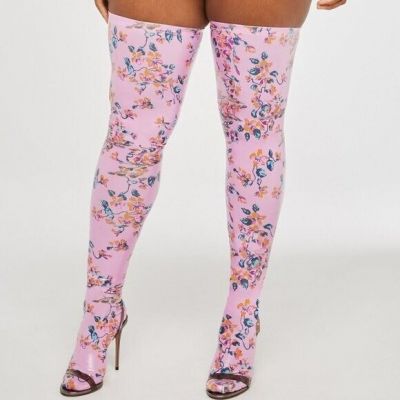 Savage X Fenty Flower Burst Legs for Days Stay-Up Vinyl Stockings X-Small/Small