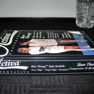Activa Sheer Therapy Control Top Pantyhose Smoke Size A H2151