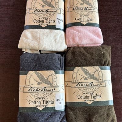 Eddie Bauer Set Of 4 NWT Cotton Lycra Tights One Size Fits All