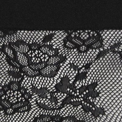 NEW Victoria's Secret Very Sexy Fishnet Thigh Highs Stocking Black Floral S M