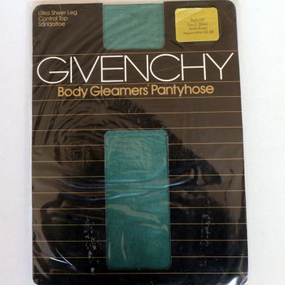 Vintage 1980s Givenchy Body Gleamers Sparkly Pantyhose Size A Jardin Green