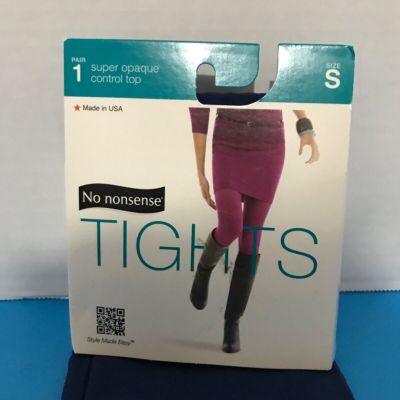 NO NONSENSE SUPER OPAQUE TIGHTS CONTROL TOP INK BLUE SIZE SMALL WOMENS