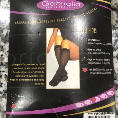 Gabrialla Strong Compression Stockings (25-35 mmHg), Knee High, Open Toe