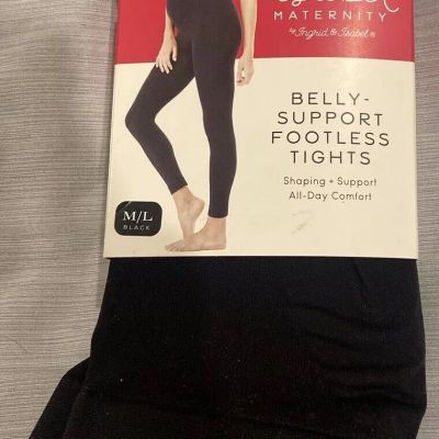 NWT - Isabel Maternity Women's Black M/L Belly Support Footless Tights