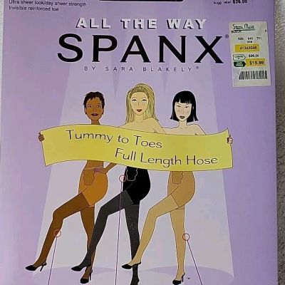 New Spanx All the Way Tummy to Toes Full Length Hose Sheer Black Size A NWT