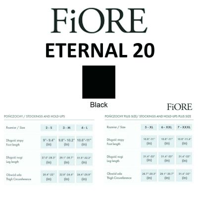 Fiore Eternal 20D Sheer Stockings - Red Heart Pattern Top Thigh High