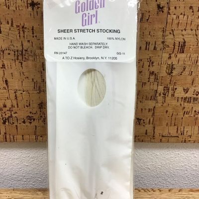 (9) NOS  Golden Girl Sheer Stretch Stockings OFF WHITE  One Size C-6 # 204