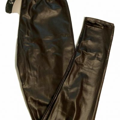 Shosho Brown Womens Leggings Size Small Medium One size Sheen Shiny Patent look