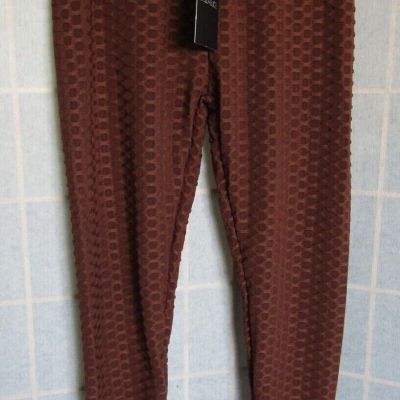 NWT Stella Luce Muddy Brown Textured Polyester/Spandex Legging Women's Size S