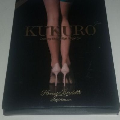 Honey Birdette Kukuro Jade Stockings Luxury Thigh High Stay Ups Size Small new
