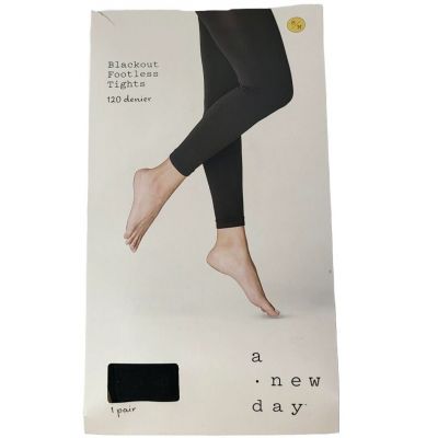 a new day Size Womens Size S/M 1 Pair Blackout Tights 120 Denier