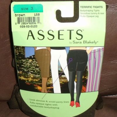 Assets by Sara Blakely Terrific Tights Shaping Brown Style 158 Sz 3 New