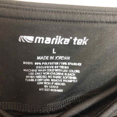 Marika Tek - Black and Red Athletic Workout Leggings - Women's Large