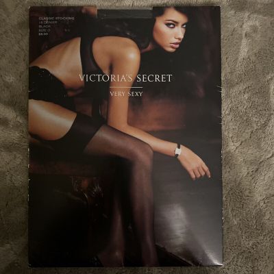 Victoria's Secret Classic Stockings Very Sexy Size D Black 15 Denier