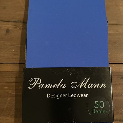 Pamela Mann Designer Legwear 50 Denier Tights Pantyhose In Flo Blue