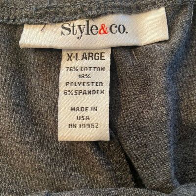 Style  & Co. Cropped Gray Leggins, size XL