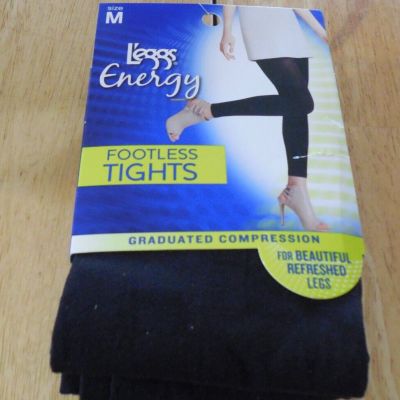 Leggs Sheer Energy Footless Tights Opaque Black Medium