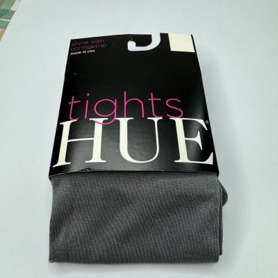 HUE Control Top Tights with Shine Steel Gray Size 1 New