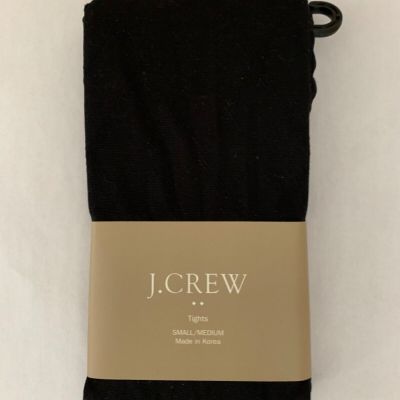 J Crew Diamond Pattern Tights in Black Size S/M #19756 NWT