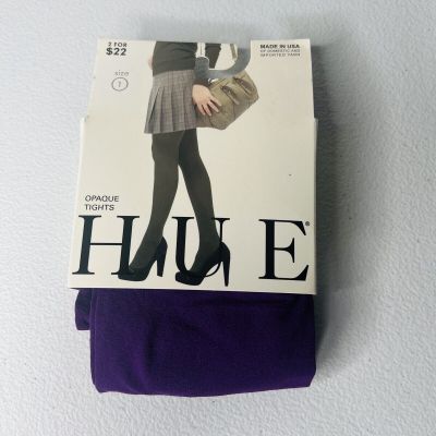 NWT Women's Hue Opaque Tights 1 Pair Pack Size 1 Concord Purple