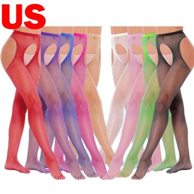 US Woman Fishnet Suspenders Pantyhose Hollow Out High Stockings Tights Lingerie