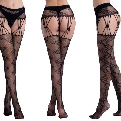 Women Suspender Pantyhose Stockings Valentine's Day Fishnet Tights Stretchy