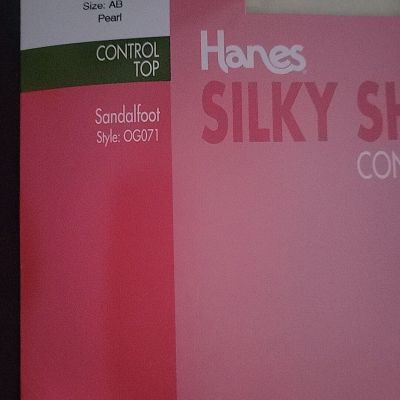 Hanes SILKY SHEER Control Top Sandalfoot Pantyhose - Sz. AB - Style OG071 - New